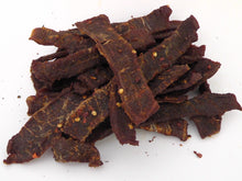 Load image into Gallery viewer, Whisky jerky - 200g resealable &amp; biodegradable expedition pouch contents